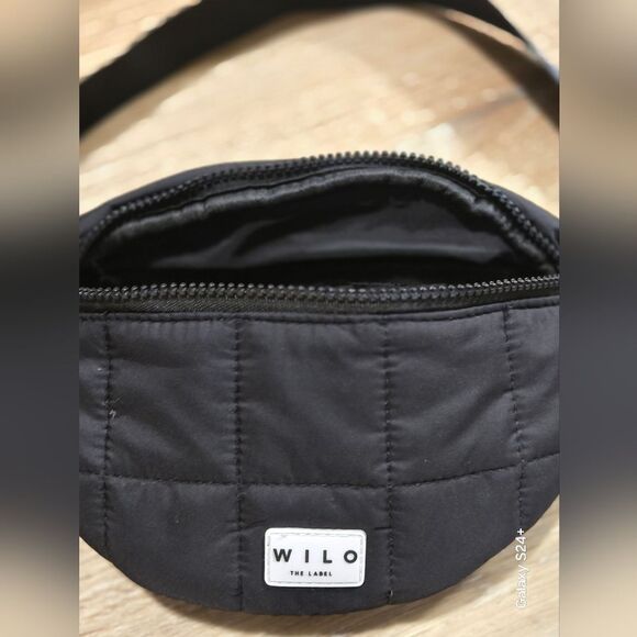 Black Belt Bag with Durable Fabric and Crescent Shape - Picture 4 of 5